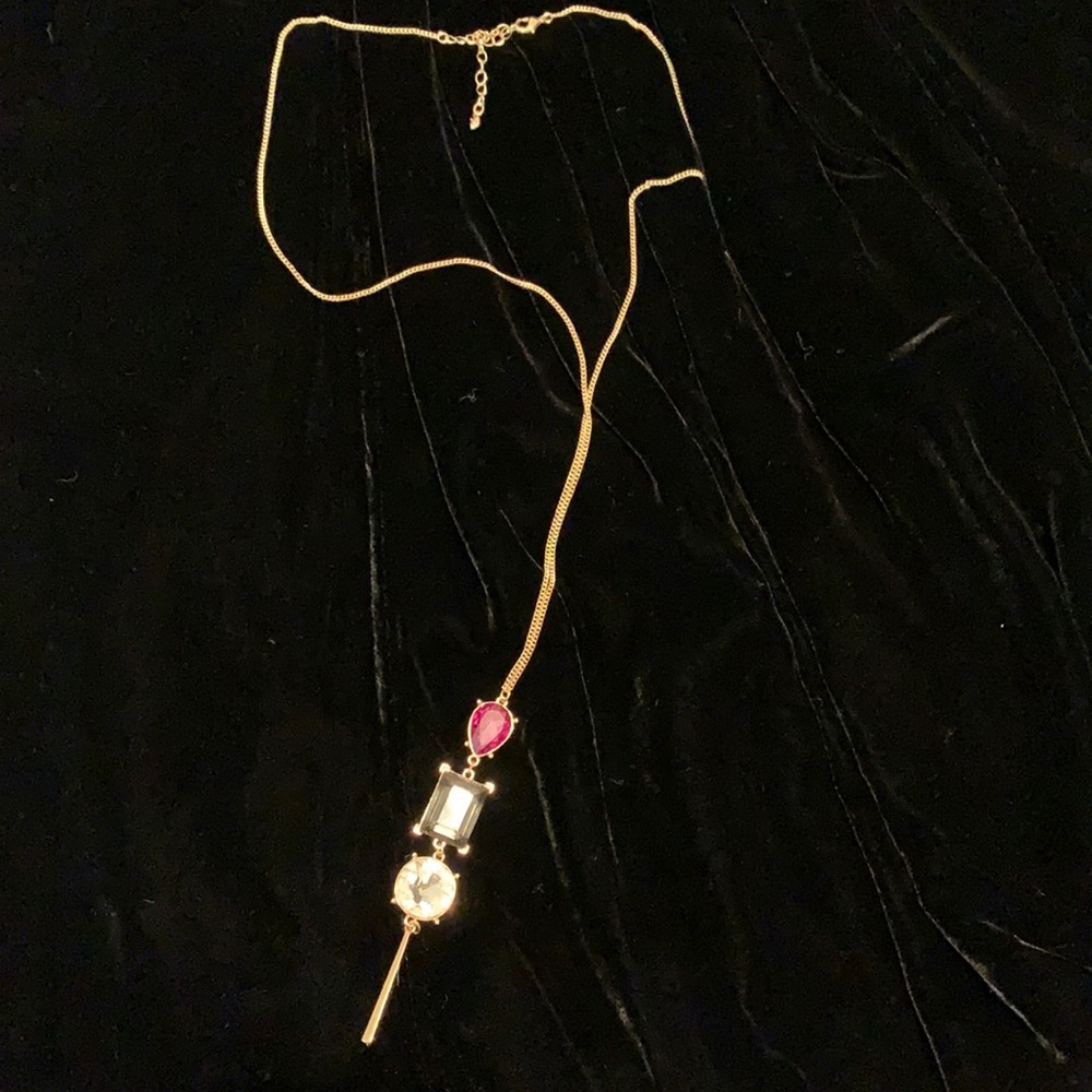Gold Necklace with 3 Stones Gorgeous